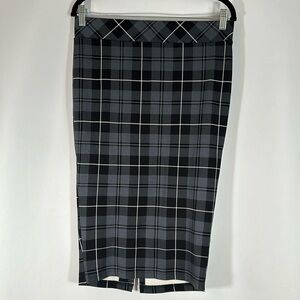 Torrid Black & Grey Plaid Checkered Pencil Skirt